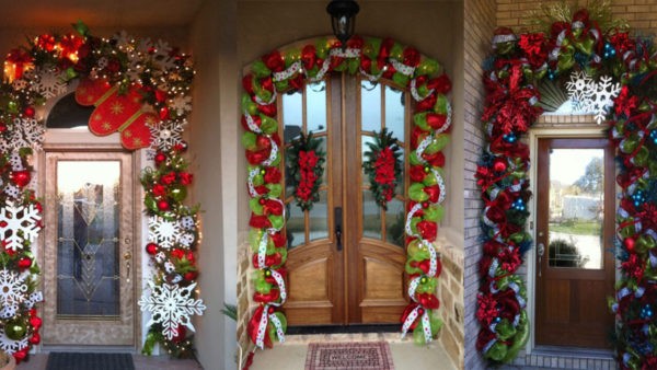 cómo decorar una puerta para navidad